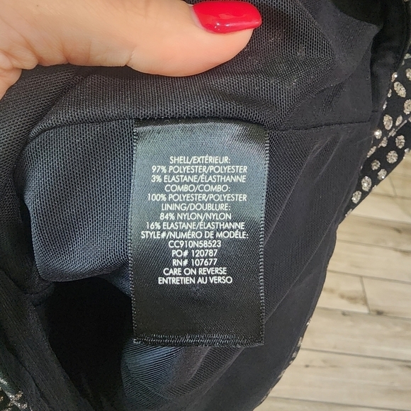 ALICE + OLIVIA Black Silver Cocktail Dress Party Dress - Picture 7 of 8